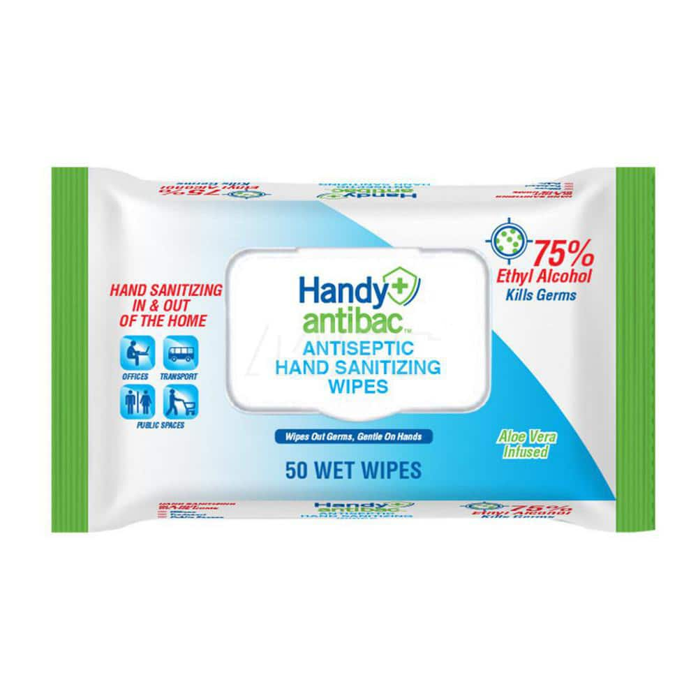 Hand Cleaning Wipes: Resealable Pouch, 5.9 x 7.8″ Sheet, White