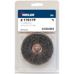3″ Stem-Mounted Crimped Wire Wheel, .014″ Steel Fill, 1/4″ Stem, Retail Pack - Best Tool & Supply