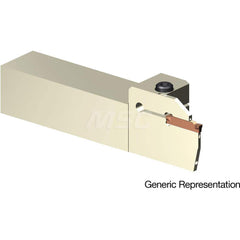 Indexable Cutoff Toolholder: 25 mm Max Depth of Cut, 50 mm Max Workpiece Dia, Left Hand 20 mm Shank Height, 20 mm Shank Width, Uses GCMN Inserts, Series GND