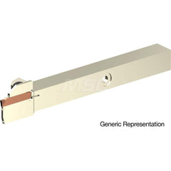 Indexable Cutoff Toolholder: 12.5 mm Max Depth of Cut, 25 mm Max Workpiece Dia, Right Hand 12 mm Shank Height, 12 mm Shank Width, Uses GCMN Inserts, Series GND