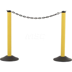 Barrier Parts & Accessories; Frame Type: Warning Post; Mounting Hardware: Mounting Hardware Included; Height (Inch): 37.88; Height (Decimal Inch): 37.88; Material: HDPE; Concrete; Color: Yellow; Length (Feet): 10.00; Length (Inch): 10.00; Overall Height: