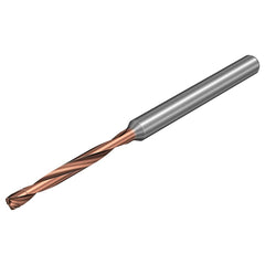 Micro Drill Bit: 0.0197″ Dia, 140 °, Solid Carbide TiALN Lite Finish, 1.4961″ OAL, RH Cut, Spiral Flute, Straight-Cylindrical Shank, Series CoroDrill 862