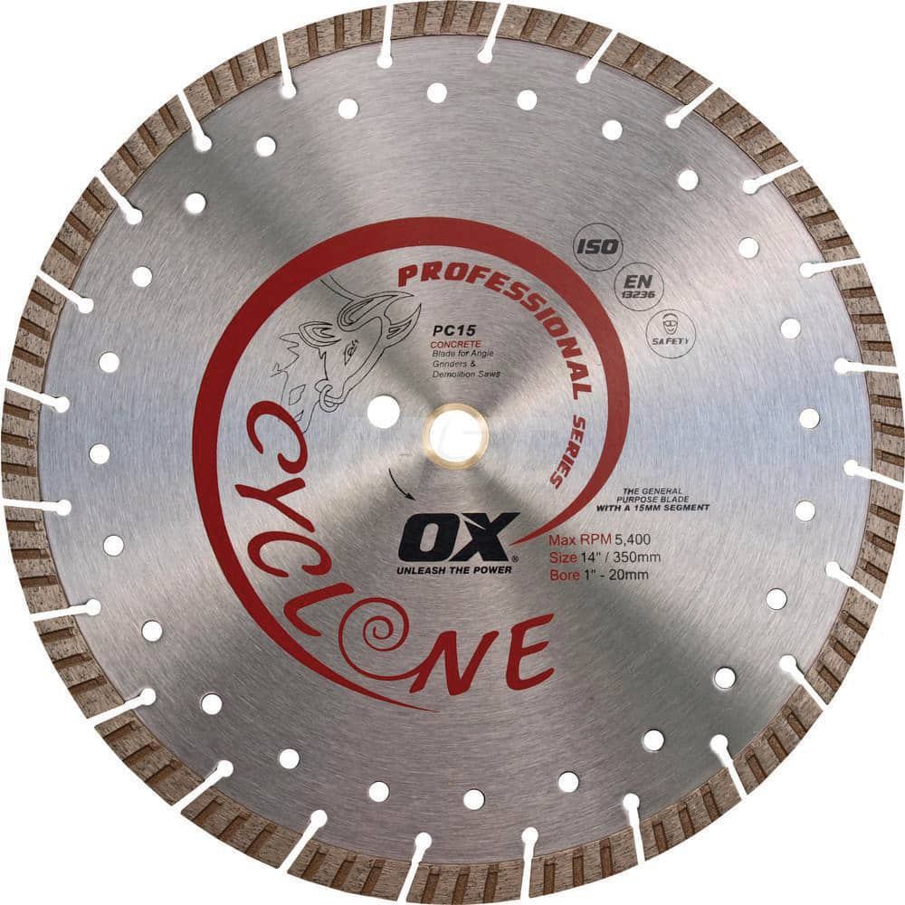 Wet & Dry Cut Saw Blade: 12″ Dia, 1″ Arbor Hole Use on Concrete & General Purpose, Standard Arbor