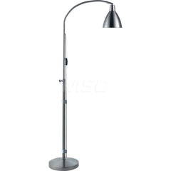 Task Light: LED, 18.1102″ Reach, Gooseneck Arm, Free Standing, Silver 15 Watts