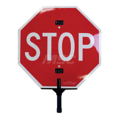 Traffic & Parking Signs; MessageType: Stop & Yield Signs; Message or Graphic: Message Only; Legend: Stop/Stop; Graphic Type: None; Reflectivity: Diamond Grade; Material: Plastic; Thickness (Decimal Inch): 1-1/2; Coating: No Coating; Mounting: Post; Handhe