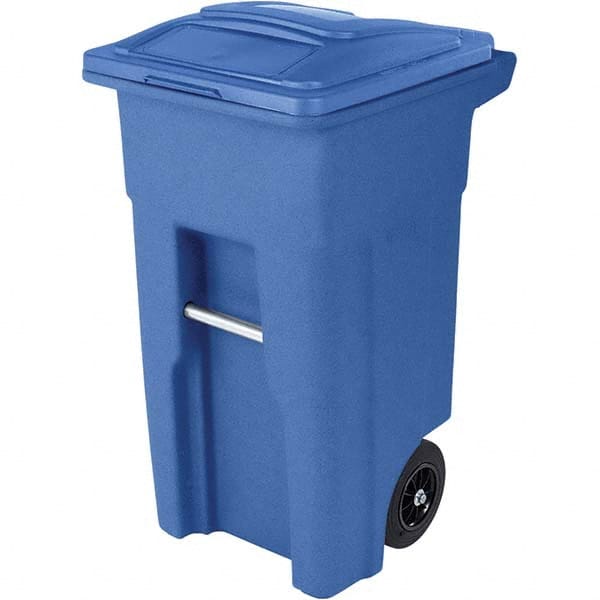 Toter - Trash Cans & Recycling Containers; Type: Trash Can ; Container Shape: Rectangle ; Container Size: 32 gal ; Container Graphics: None ; Color: Blue ; Finish: Smooth - Exact Industrial Supply