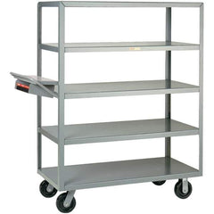 Little Giant - 3,600 Lb Capacity, 30" Wide x 60" Long x 63-1/2" High Order Picking Cart - 5 Shelf, Steel, Phenolic Casters - Best Tool & Supply