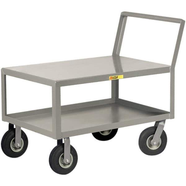 Little Giant - 1,200 Lb Capacity, 24" Wide x 36" Long x 38" High Instrument Cart - 2 Shelf, Steel, Pneumatic Casters - Best Tool & Supply