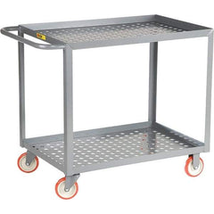 Little Giant - 1,200 Lb Capacity, 24" Wide x 48" Long x 35" High Service Cart - 2 Shelf, Steel, Polyurethane Casters - Best Tool & Supply