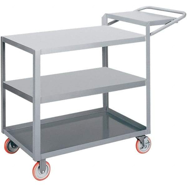 Little Giant - 1,200 Lb Capacity, 18" Wide x 32" Long x 35" High Order Picking Cart - 3 Shelf, Steel, 2 Rigid/2 Swivel Casters - Best Tool & Supply