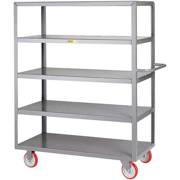 Little Giant - 1,200 Lb Capacity, 24" Wide x 48" Long x 61-1/2" High Service Cart - 5 Shelf, Steel, Polyurethane Casters - Best Tool & Supply