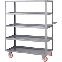 Little Giant - 1,200 Lb Capacity, 24" Wide x 48" Long x 62" High Service Cart - 5 Shelf, Steel, Polyurethane Casters - Best Tool & Supply