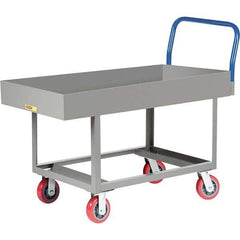 Little Giant - 2,000 Lb Capacity Steel Platform Truck - Steel Deck, 30" OAW, 61-1/2" Platform Length, Polyurethane Casters - Best Tool & Supply