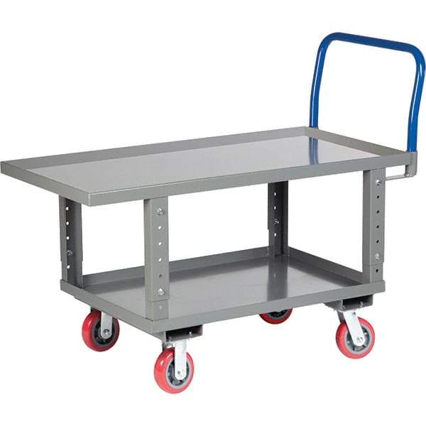 Little Giant - 2,000 Lb Capacity Steel Platform Truck - Steel Deck, 24" OAW, 61-1/2" Platform Length, Polyurethane Casters - Best Tool & Supply