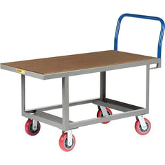 Little Giant - 2,000 Lb Capacity Steel Platform Truck - Steel Deck, 30" OAW, 49-1/2" Platform Length, Polyurethane Casters - Best Tool & Supply