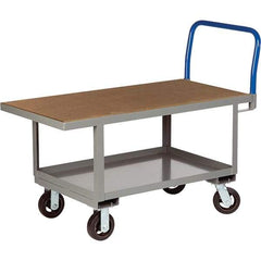 Little Giant - 2,000 Lb Capacity Steel Platform Truck - Steel Deck, 30" OAW, 48" Platform Length, Mold On Rubber Casters - Best Tool & Supply