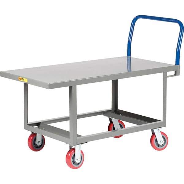 Little Giant - 2,000 Lb Capacity Steel Platform Truck - Steel Deck, 30" OAW, 49-1/2" Platform Length, Polyurethane Casters - Best Tool & Supply