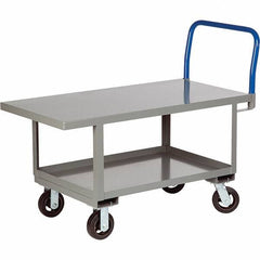 Little Giant - 2,000 Lb Capacity Steel Platform Truck - Steel Deck, 30" OAW, 60" Platform Length, Mold On Rubber Casters - Best Tool & Supply