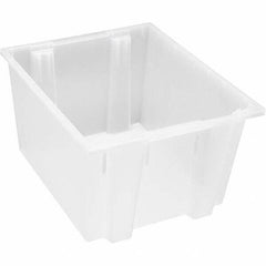 Quantum Storage - 75 Lb Load Capacity Clear Polypropylene Tote Container - Stacking, Nesting, 16" Long x 19-1/2" Wide x 23" High - Best Tool & Supply