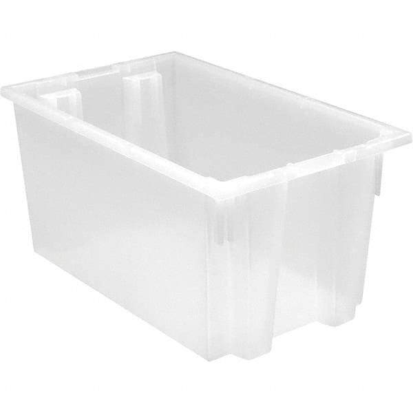 Quantum Storage - 90 Lb Load Capacity Clear Polypropylene Tote Container - Stacking, Nesting, 12" Long x 15-1/2" Wide x 23" High - Best Tool & Supply