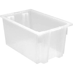 Quantum Storage - 90 Lb Load Capacity Clear Polypropylene Tote Container - Stacking, Nesting, 12" Long x 15-1/2" Wide x 23" High - Best Tool & Supply