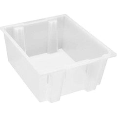 Quantum Storage - 45 Lb Load Capacity Clear Polypropylene Tote Container - Stacking, Nesting, 10" Long x 19-1/2" Wide x 23" High - Best Tool & Supply