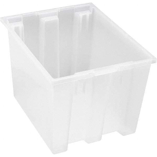 Quantum Storage - 65 Lb Load Capacity Clear Polypropylene Tote Container - Stacking, Nesting, 13" Long x 15-1/2" Wide x 19-1/2" High - Best Tool & Supply