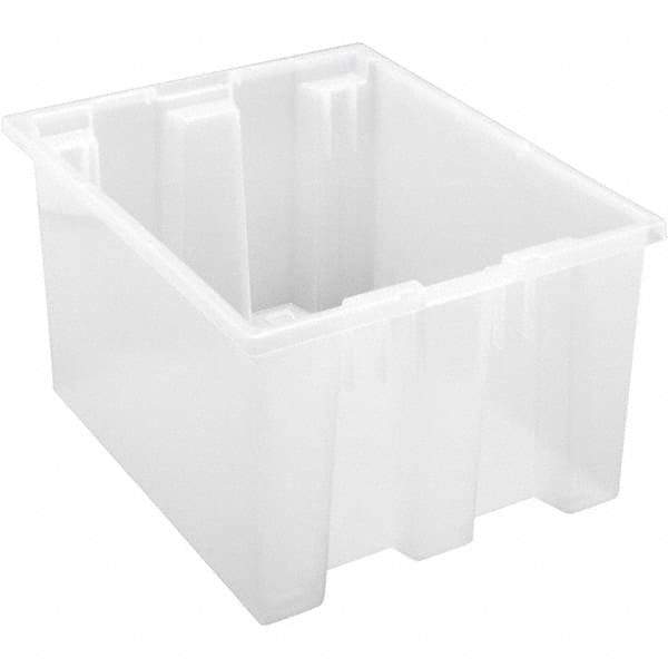 Quantum Storage - 65 Lb Load Capacity Clear Polypropylene Tote Container - Stacking, Nesting, 10" Long x 15-1/2" Wide x 19-1/2" High - Best Tool & Supply