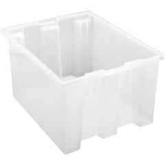 Quantum Storage - 65 Lb Load Capacity Clear Polypropylene Tote Container - Stacking, Nesting, 10" Long x 15-1/2" Wide x 19-1/2" High - Best Tool & Supply