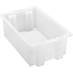 Quantum Storage - 45 Lb Load Capacity Clear Polypropylene Tote Container - Stacking, Nesting, 6" Long x 11" Wide x 18" High - Best Tool & Supply