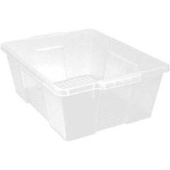 Quantum Storage - 50 Lb Load Capacity Clear Polypropylene Tote Container - Stacking, Nesting, 7.8" Long x 15.9" Wide x 21" High - Best Tool & Supply