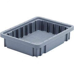 Quantum Storage - 20 Lb Load Capacity Gray Polypropylene Dividable Container - Stacking, 2-1/2" Long x 8.3" Wide x 10.9" High - Best Tool & Supply