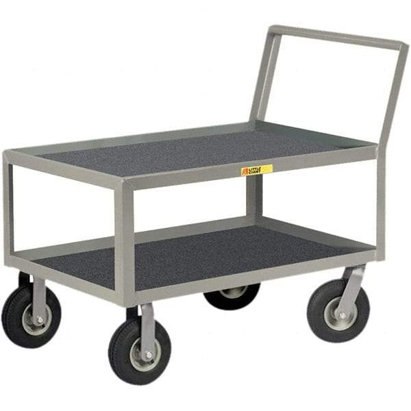 Little Giant - 1,200 Lb Capacity, 24" Wide x 36" Long x 39" High Instrument Cart - 2 Shelf, Steel, Pneumatic Casters - Best Tool & Supply