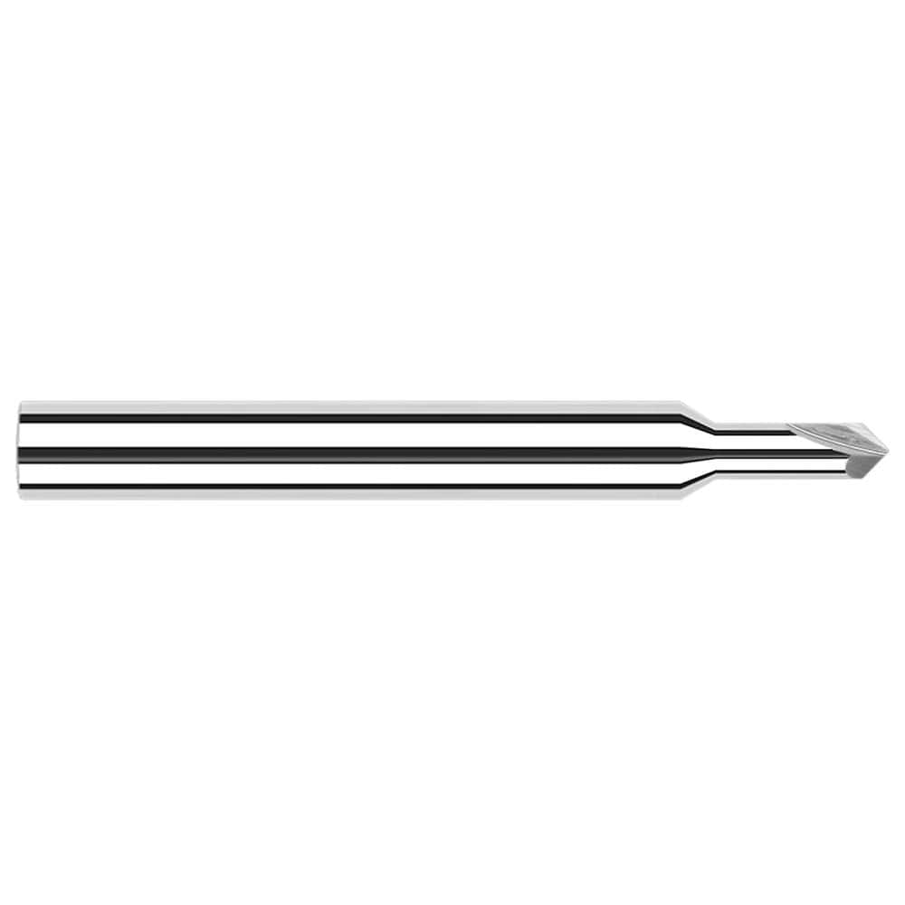 Harvey Tool - 1/32" Diam 60°/120° 2-Flute Single End Solid Carbide Chamfer Mill - Exact Industrial Supply