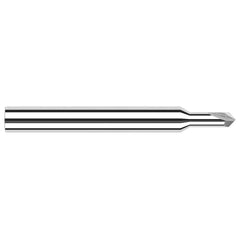 Harvey Tool - 1/32" Diam 90°/90° 2-Flute Single End Solid Carbide Chamfer Mill - Exact Industrial Supply