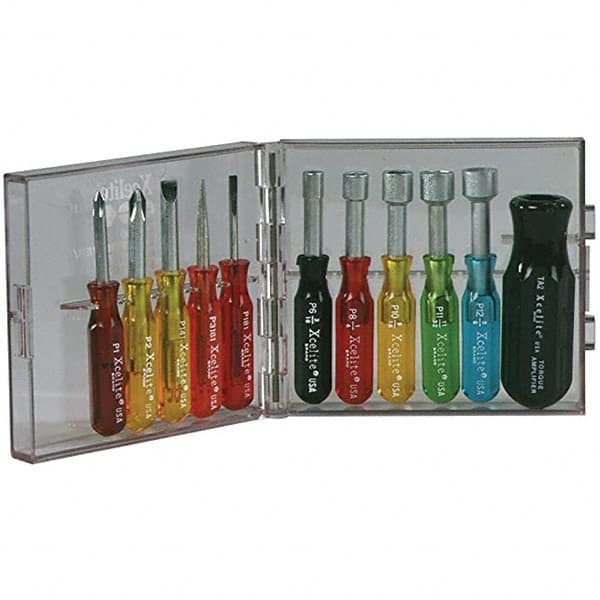 Xcelite - Screwdriver Sets Screwdriver Types Included: Nut Drivers; Phillips; Slotted Number of Pieces: 11 - Best Tool & Supply