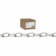 Campbell - Weldless Chain; Type: Double Loop Chain ; Load Capacity (Lb.): 115 ; Trade Size: #2 ; Chain Diameter (Decimal Inch): 0.0910 ; Finish/Coating: Zinc Plated ; PSC Code: 4010 - Exact Industrial Supply