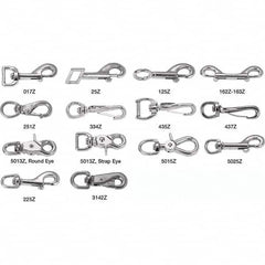 Campbell - Snaps; Type: Ridgid Strap Eye Bolt Snap ; Overall Length (Inch): 3-1/16 ; Size (Inch): 1 ; Snap Opening (Inch): 3/8 ; Material: Steel ; Finish/Coating: Nickel Plated - Exact Industrial Supply