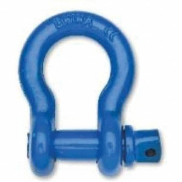 Campbell - Shackles; Nominal Chain Size: 1-1/4 ; Load Limit (Ton): 12.00 ; Pin Type: Screw ; Material: Forged Steel ; Load Capacity (Lb.): 24,000 - Exact Industrial Supply