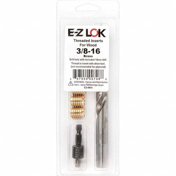 E-Z LOK - Thread Repair Kits Insert Thread Size (Inch): 3/8-16 Includes Drill: Yes - Best Tool & Supply