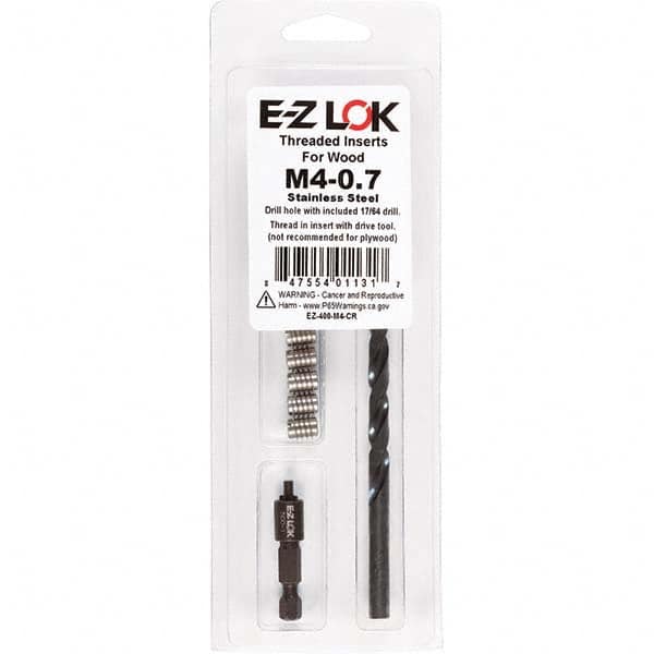 E-Z LOK - Thread Repair Kits Insert Thread Size (mm): M4x0.70 Includes Drill: Yes - Best Tool & Supply