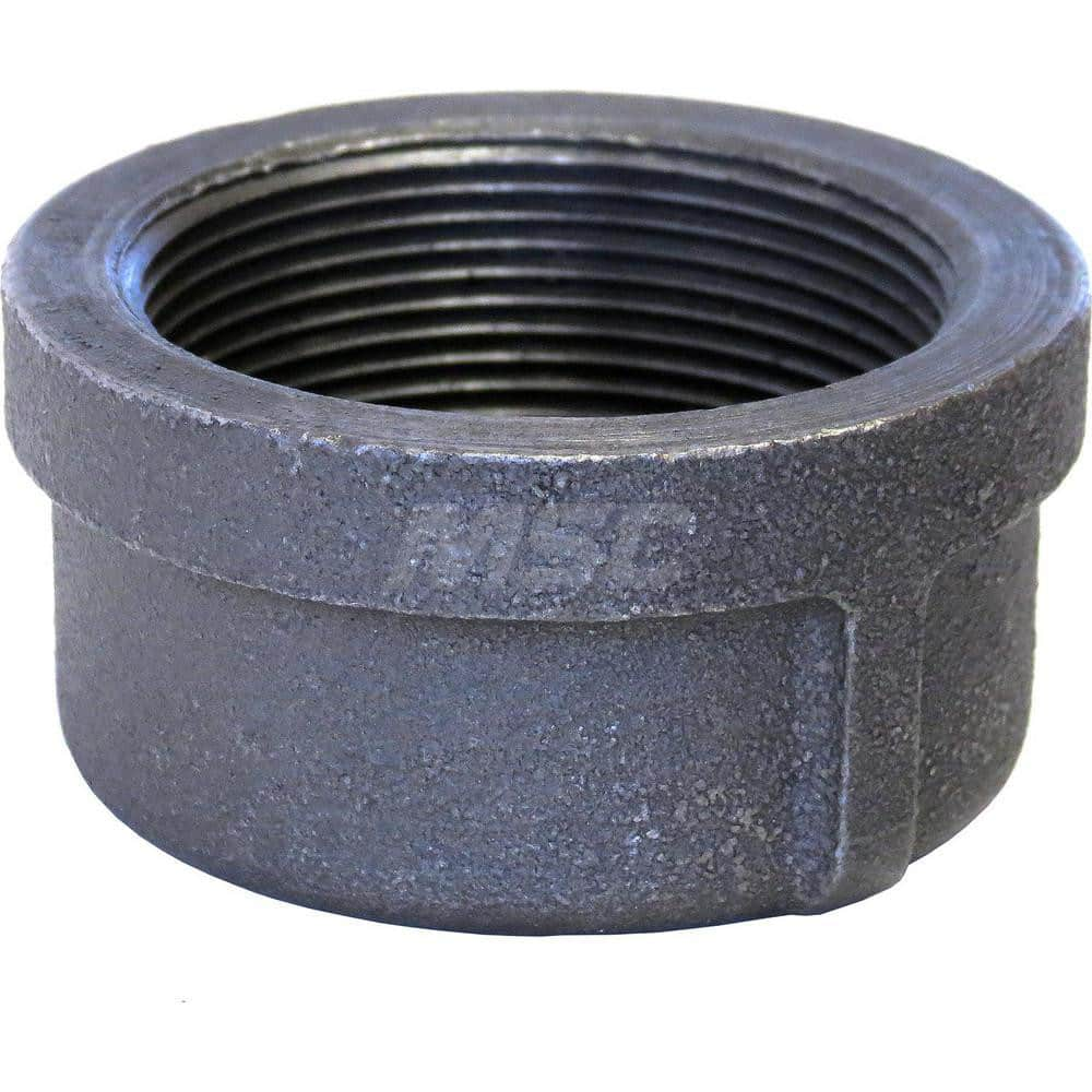 Black Cap: 6″, 150 psi, Threaded Malleable Iron, Black Finish, Class 150