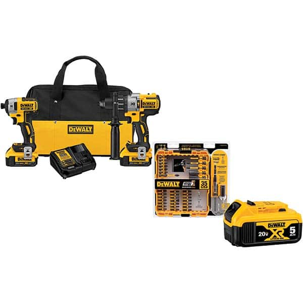 DeWALT - Cordless Tool Combination Kits Voltage: 20 Tools: 1/2" Brushless Hammerdrill, 1/4" Brushless Compact Impact Driver - Best Tool & Supply