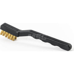 Scrub & Scouring Brushes; Type: Tooth Brush; Bristle Material: Brass; Bristle Length (Decimal Inch): 0.6000; Brush Width: 0.5; Overall Length (Inch): 6; Block/Handle Material: Polypropylene; Color: Black; Flagged: No; Application: Discharge Static Electri