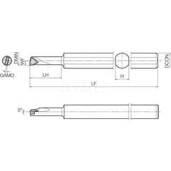 Indexable Boring Bar:  S10HSWUBL0606A,  6.00 mm Min Bore,  10.00 mm Shank Dia,  N/A Steel Screw,  Uses WBMT121 ™, WBGT121 ™ & WBGW121 ™ Inserts