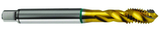 10-24 2B 3-Flute Cobalt Green Ring Semi-Bottoming 40 degree Spiral Flute Tap-TiN - Best Tool & Supply