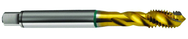 10-24 2B 3-Flute Cobalt Green Ring Semi-Bottoming 40 degree Spiral Flute Tap-TiN - Best Tool & Supply