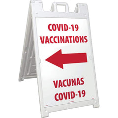 Sign: Rectangle, ″COVID-19 Vaccinations″ Plastic, 36″ High