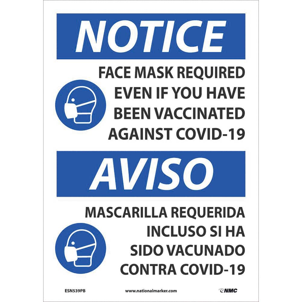 Sign: Rectangle, ″Face Mask Required″ Vinyl, 10″ High