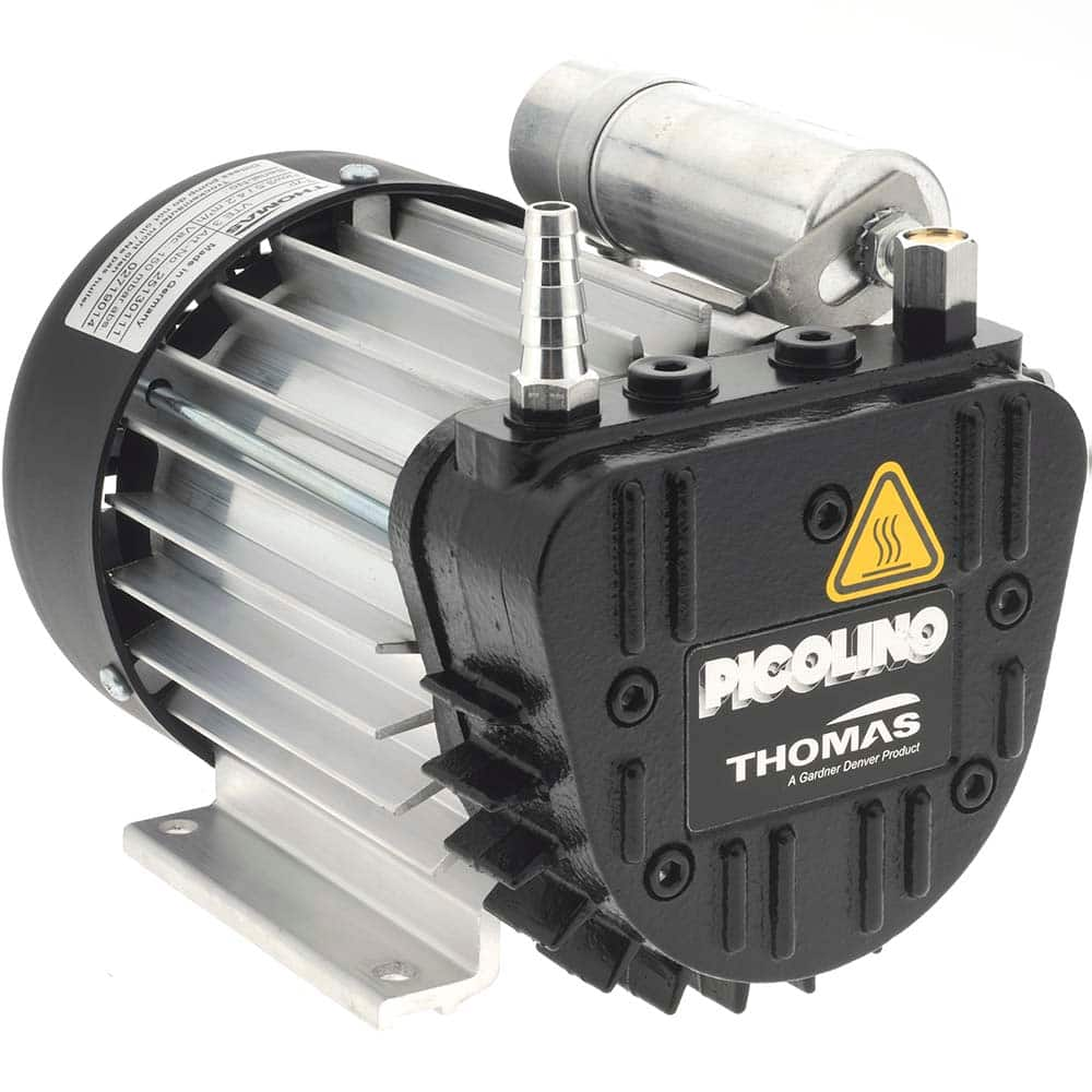 Thomas - Rotary Vane-Type Vacuum Pumps Voltage: 120 VAC Length (Decimal Inch): 8.2300 - Best Tool & Supply